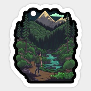 Hiking Cartoon Design - Buy and Plant a Tree Sticker